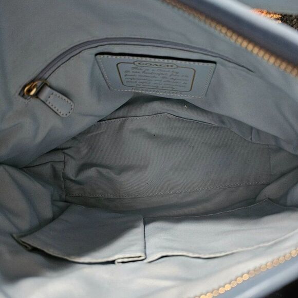 2007 Vintage Coach Y2K Shoulderbag Purse in Signature Monogram and Blue Canvas - Picture 5 of 6